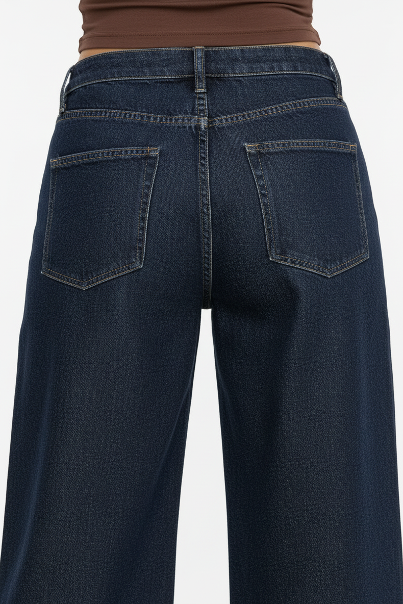 Midnight Wide-Leg Denim Pants