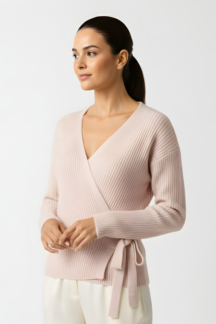 Soft Glow Wrap Knit Cardiagan - In Yellow, Pink and Off-White
