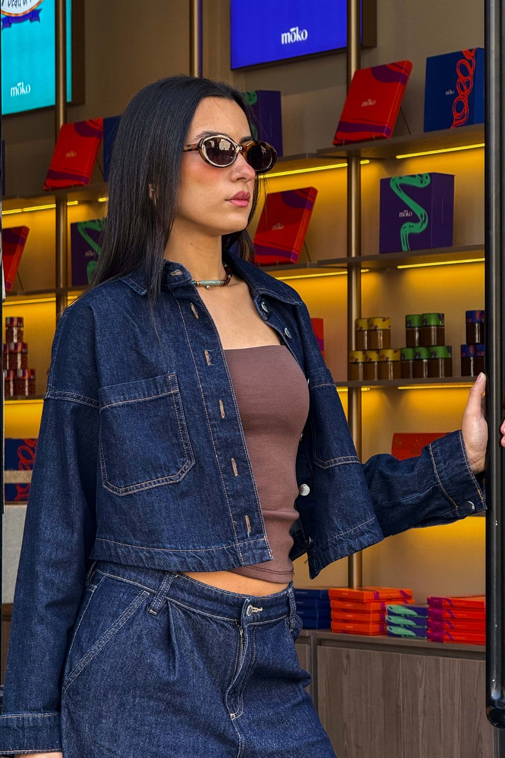 Midnight Crop Denim Jacket