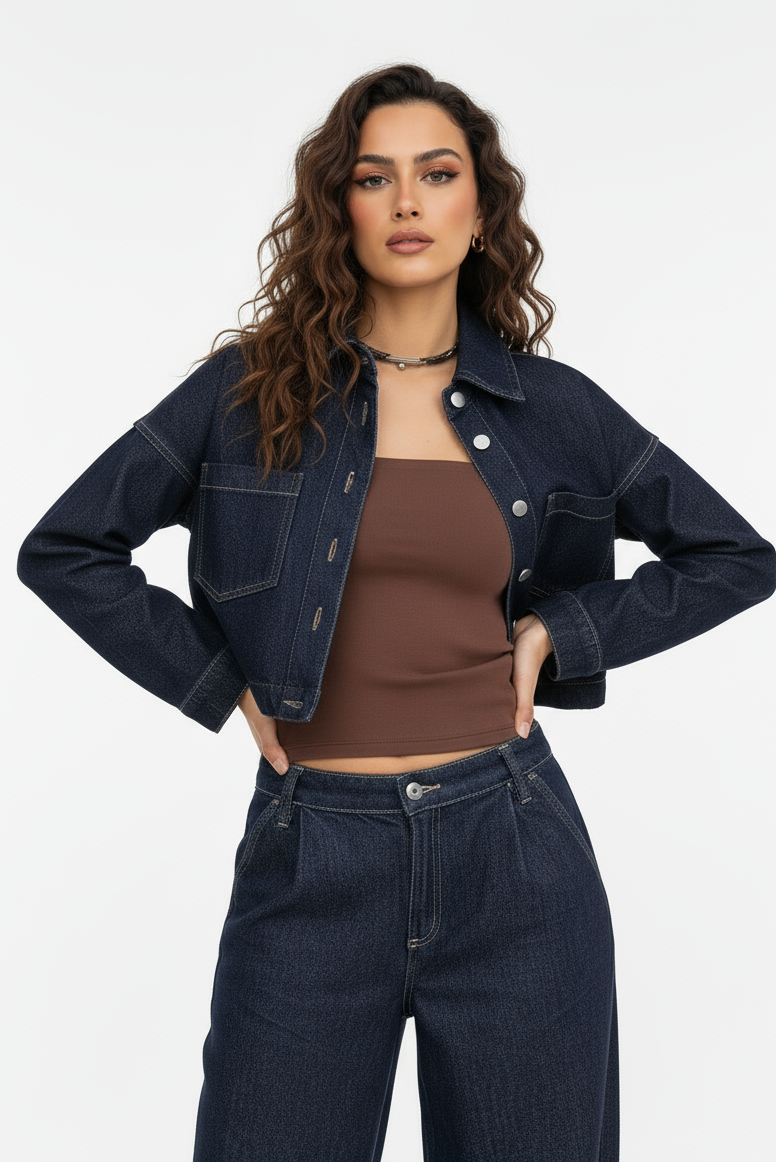 Midnight Crop Denim Jacket