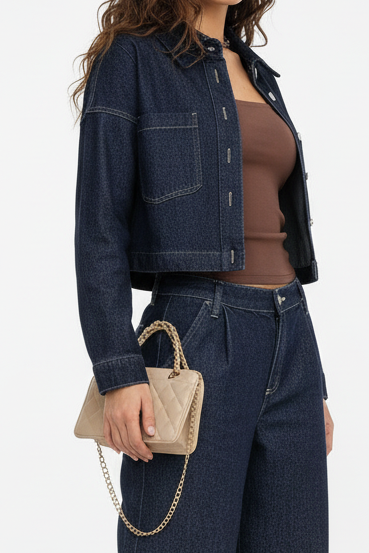 Midnight Crop Denim Jacket