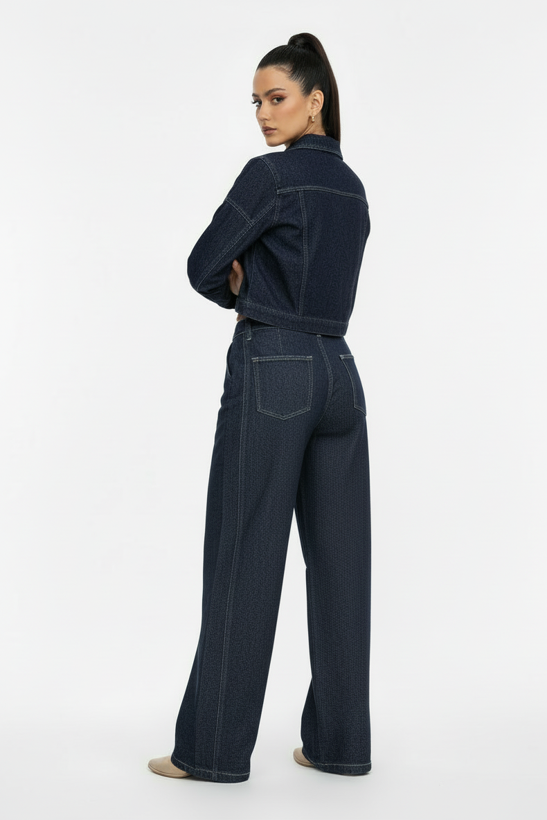Midnight Wide-Leg Denim Pants