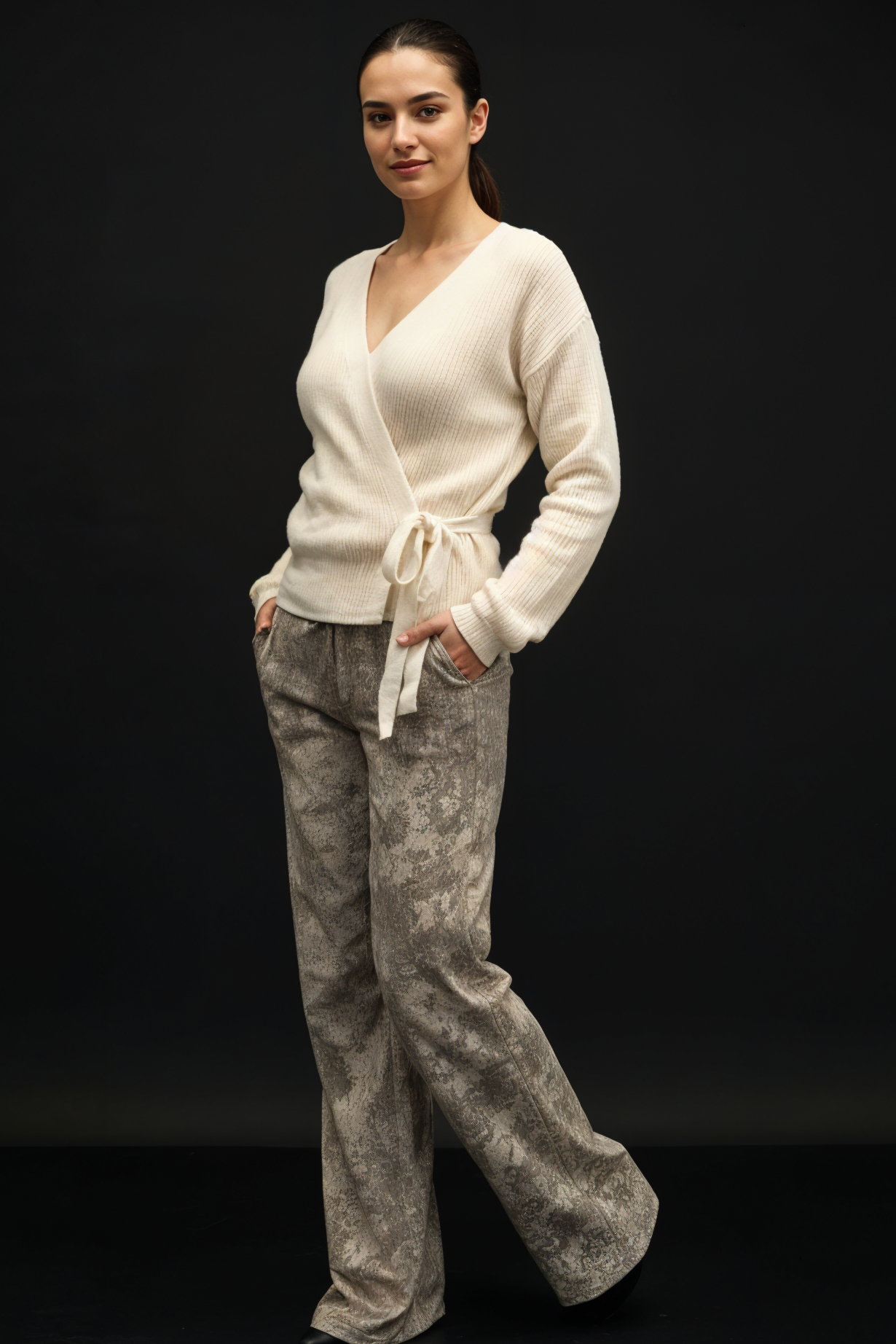 Soft Glow Wrap Knit Cardiagan - In Yellow, Pink and Off-White